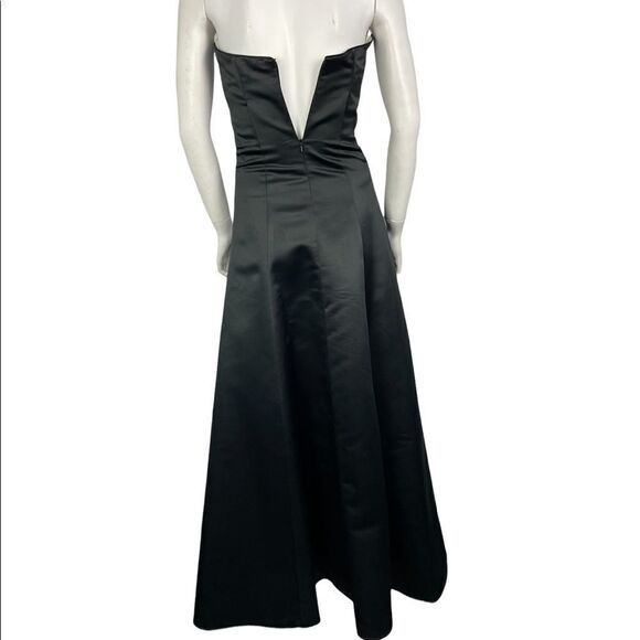 Vtg 90s Jessica McClintock X Gunne Sax Strapless Black & White Tuxedo Dress - Picture 2 of 11